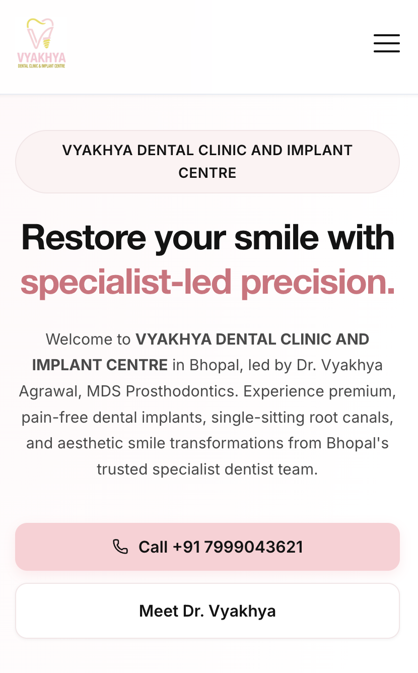 Vyakhya Dental Clinic Mobile Preview